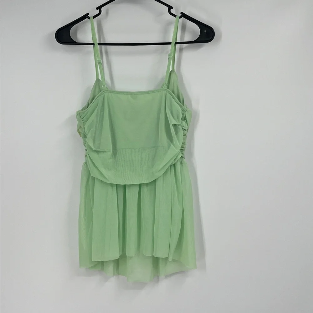 Vintage Delicates Green Sequin Lingerie Top Size Small